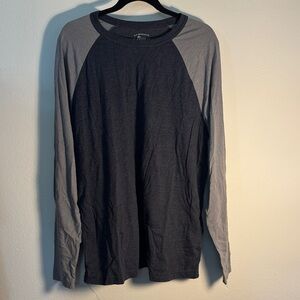 Bass Men's Charcoal and Light Gray Long Sleeve Shirt